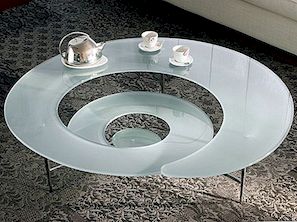 Futūristiska spirālveida kafijas galdiņš