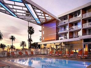 "Shore" viešbutis: pirmasis "Leed Gold" viešbutis Santa Monikos mieste