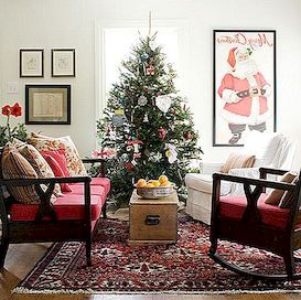 25 ý tưởng thiết kế phòng khách Giáng sinh