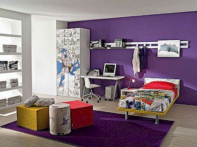 Hoe een slaapkamer met paarse muren verfraaien