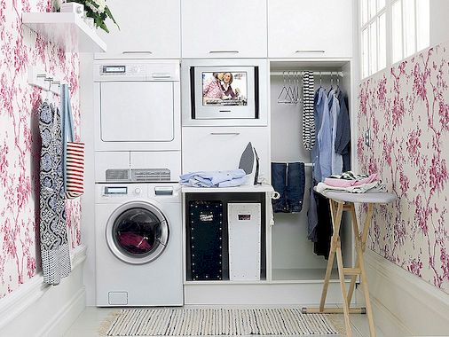 15 patarimų, kaip sukurti skalbimo kambarį, kuris yra ir žavingas, ir funkcionalus