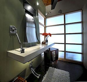 Badkamer en woonkamer met een industriële touch