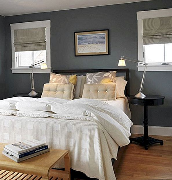 Hur man dekorerar ett sovrum med gråa väggar