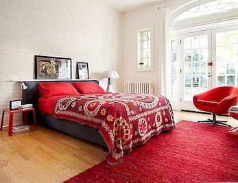 Monochromatische stijl in de slaapkamer: één kleur, veel betekenissen
