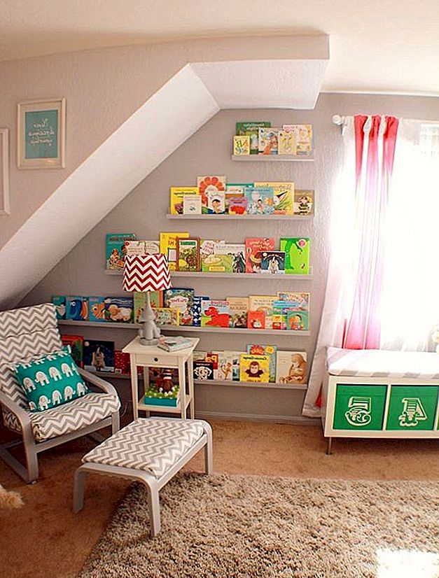 Mysiga, kreativa sätt att visa böcker i barnkammaren