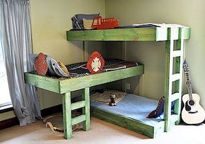 Ručno izrađeni trostruki kreveti na kat za djecu