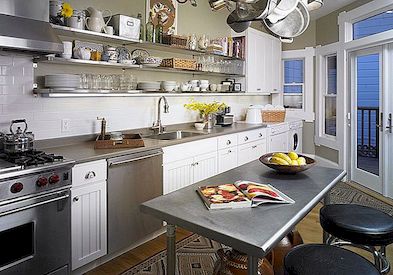 Kako miješati i odgovarati od nehrđajućeg čelika kuhinjski police s vašim stilom
