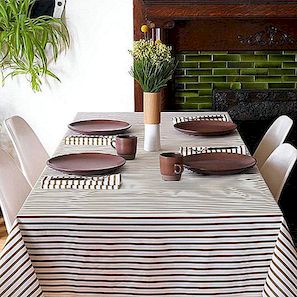Modern Stripe Sailor Olive Tablecloth