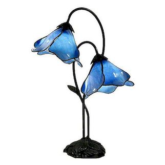 Akcentní modrá stolní lampa