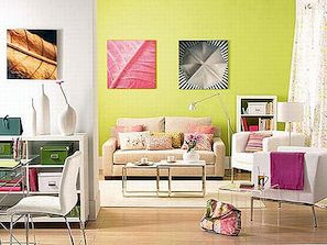 Barevné obývací pokoje návrh interiéru nápady