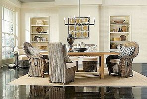 Comfortabele indoor klassieke rieten chaise