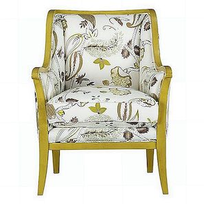 Útulná carly židle s botanickým potiskem