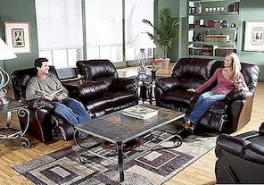 Nevjerojatno opuštajući Benson Burgundy Leather Match Motion Sofa