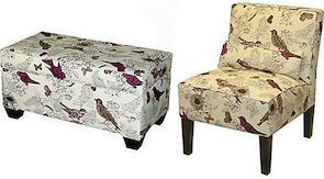 Hnízdící vtáky Čalouněná úložná lavice a židle