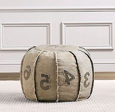 Recycled Canvas Number Pouf