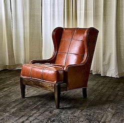 Βασιλική καρέκλα με σωλήνες από δέρμα ντομάτας και ασβεστόλιθο