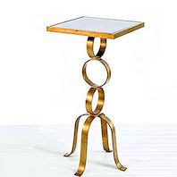 Worlds Away Antonio 3-prstencové zlaté listové boční stoly